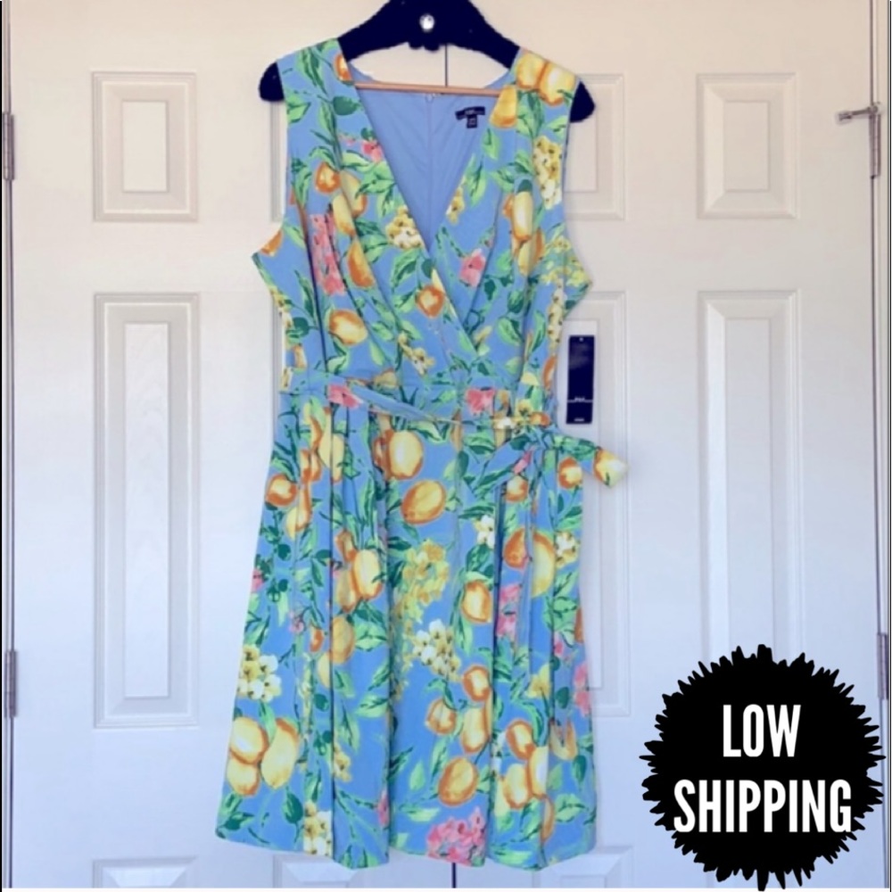 R&K Blue Floral Midi Dress